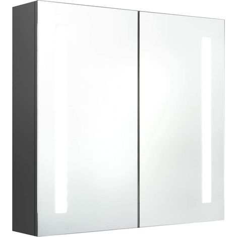 Maison Exclusive - Armadietto Bagno con Specchio e LED Grigio 62x14x60 cm (1/5)