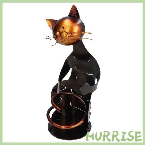 Garosa Figurines d'animaux en métal Casier à Vin en Métal en Forme de Chat, Sculpture Durable pour la Maison, culinaires systeme (1/4)
