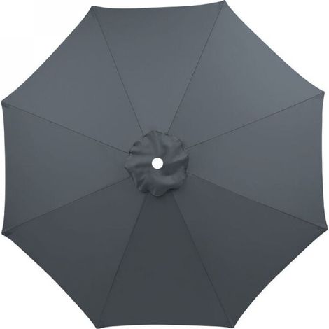 (Gris) Housse de rechange pour parasol 3 m imperméable, résistante aux UV, tissu de remplacement, lavable, respirante