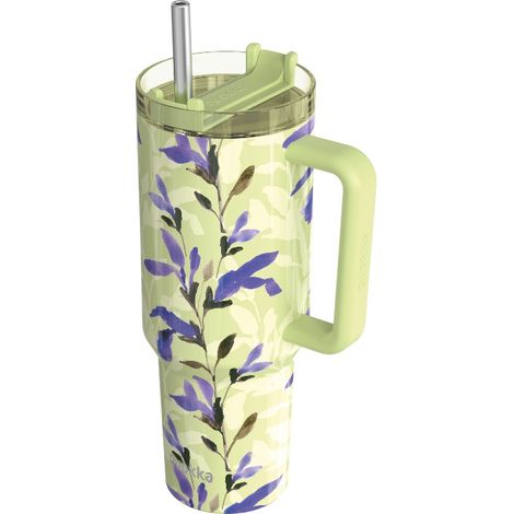 Quokka Stream - Mug isotherme en acier inoxydable 1200 ml avec paille (Matcha) (1/3)