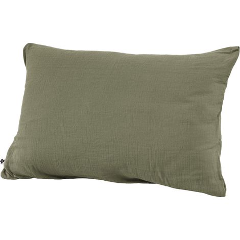 Taie d'oreiller Gaze de coton 50x70 cm GAIA coloris Vert Romarin