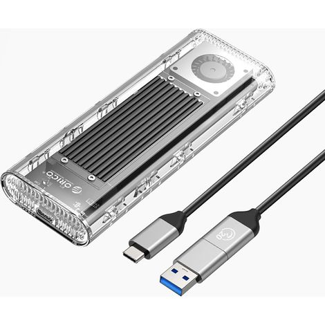 Unità disco Orico TCM2-G20 M.2 nvme USB-C 3.2 20Gb/s - Argento/Trasparente (1/5)