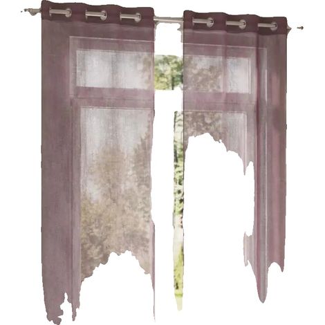 Cortinas transparentes, diseño translúcido, fáciles de instalar, color morado. (1/2)