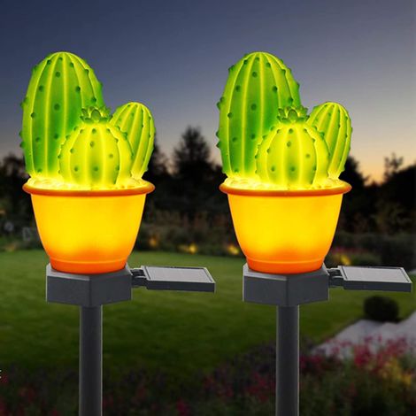 Lampe solaire décorative d'extérieur pour jardin, lampe paysagère étanche en forme d'ananas et cactus, éclairage LED extérieur à brancher pour pelouse et aménagement paysager (1/5)