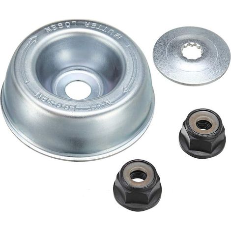 Lot de fixation de lame métallique pour débroussailleuse STIHL, accessoire de coupe argent et noir, outillage jardin (1/5)