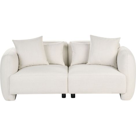 3 Setaer Sofa Off White Fabric Upholstery Minimalistic Deep Seat Low Profile Upholstered Legs EKENES