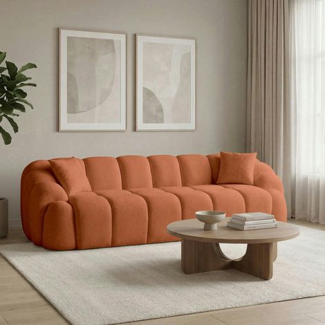 Canapé 4 places terracotta design arrondi ONDA (1/5)