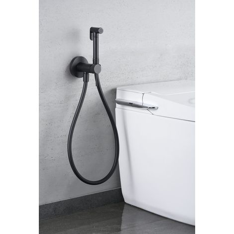 Mice - Grifo Monomando de Bidet Empotrado - Ducha Higienica empotrado - Grifo intimo de baño de bide para agua caliente/Frio Color Negro Mate (1/3)