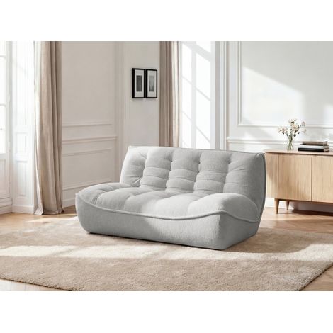 BOBOCHIC - Chauffeuse 2 places pour canapé modulable SERENA tissu chiné Gris clair (1/5)