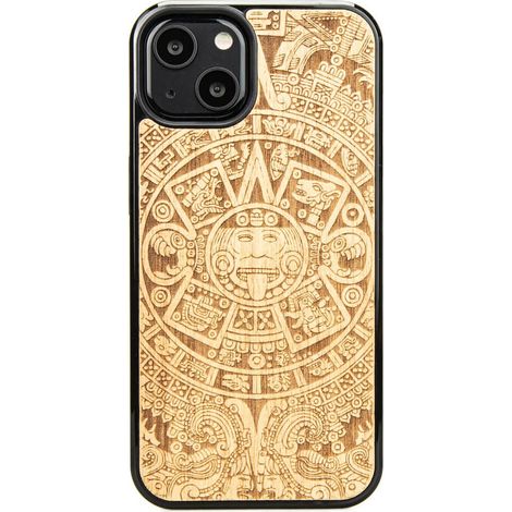 Holzhülle für iPhone 13 Aztekenkalender Aniegre (1/4)