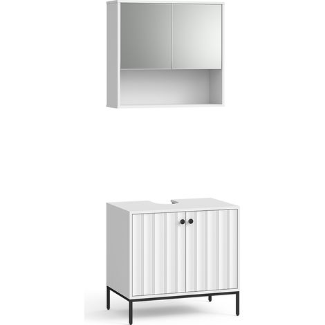 Conjunto de muebles de baño Eliza, Ondulación blanca, 2 partes, Vicco (1/5)