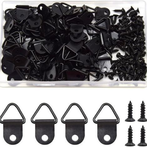 Lot de 100 cintres dorés à trou unique, crochet pratique-Noir (1/5)