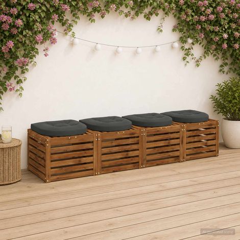 vidaXL Cojines de Asiento de 4 Piezas 4 uds. 100% Poliéster (1/5)