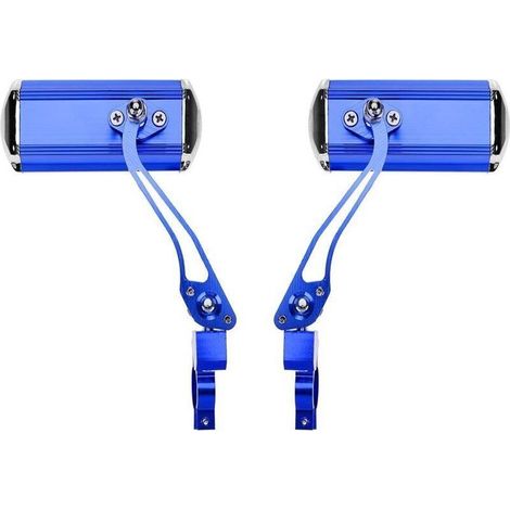 Rétroviseurs de guidon de vélo de montagne (bleu), moto, conversion de vélo, miroirs en aluminium, réflecteurs de sécurité (1/4)