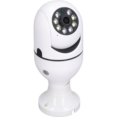 Caméra de sécurité domestique avec ampoule E27, vision nocturne panoramique à 360°, détection de mouvement, interphone bidirectionnel et contrôle via application Tuya. (1/5)
