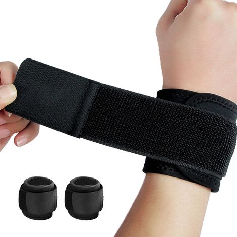 Bande de compression et bracelet de poignet, adaptés aux tendinites, à la salle de sport et à l'exercice, taille ajustable. (1/5)