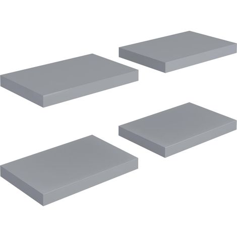 vidaXL Scaffali a Parete 4 pz Grigi 40x23,5x3,8 cm in MDF