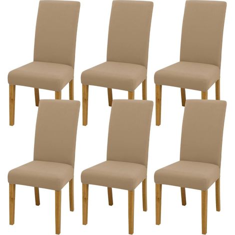 Dehnbare Stuhlbezüge im 6er-Set, Khaki, pflegeleicht & waschbar (1/5)