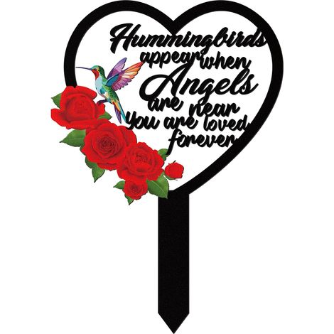Décorations de cimetière pour tombes sur piquet - Plaque commémorative en métal pour maman, panneau décoratif pour jardin ou cour. (1/5)