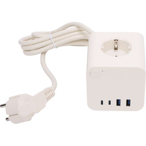 Ortviai Cube Multiprise 7-en-1 avec 3 Prises + 4 Ports USB (2xUSB-C/2xUSB-A), 25 W, Interrupteur Intégré (1/5)