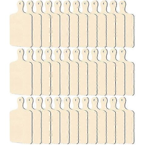 Lot de 36 mini planches à découper en bois avec poignée, plateau de service à fromage en bois brut, artisanat (1/5)
