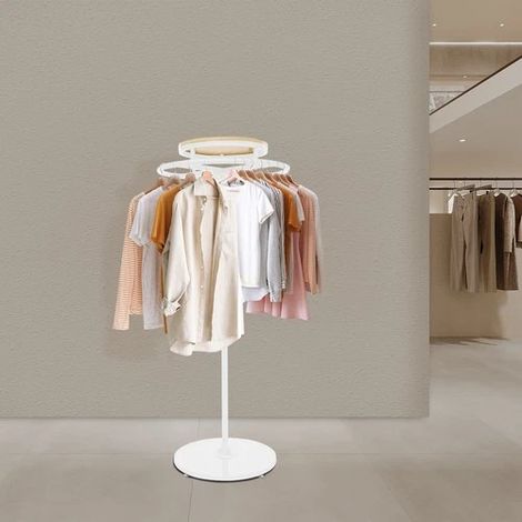 360° drehbarer, unabhängiger Kleidungshalter mit offener Struktur, 140 cm hoch, geeignet für Bekleidungsgeschäfte und Boutique