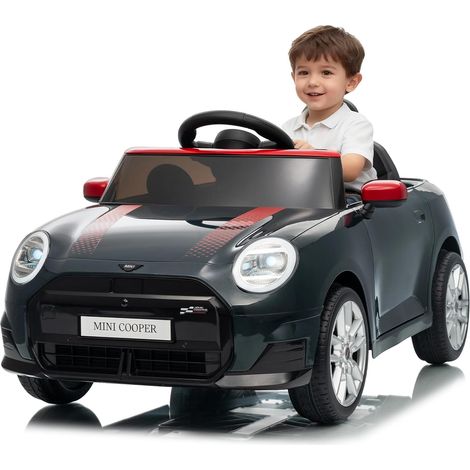Voiture Électrique Enfants sous Licence Mini 12V, Véhicule Électrique pour Enfants avec Télécommandé, 3 Vitesses, Klaxon, LED, Musique, pour 3+ Ans Noir (1/5)