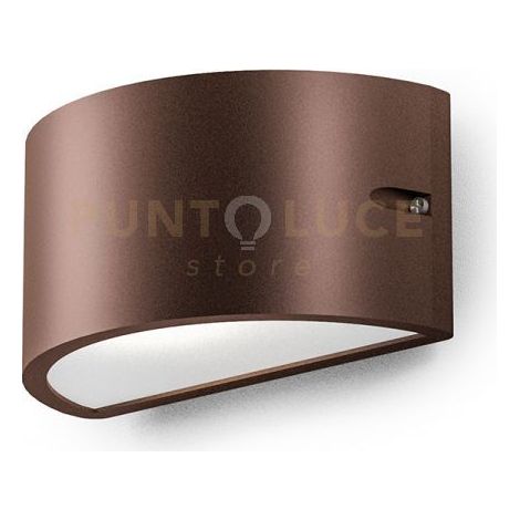 GES1052- APPLIQUE DOPPIA EMISSIONE 1 LUCE ATTACCO E27 COLORE MARRONE IN ALLUMINIO IP54