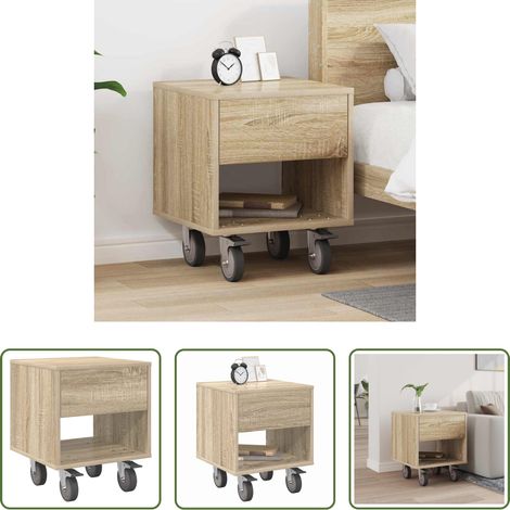 Holz - Nachttisch Sonoma-Eiche 40,5 x 40 x 48 cm Holzwerkstoff (1/5)