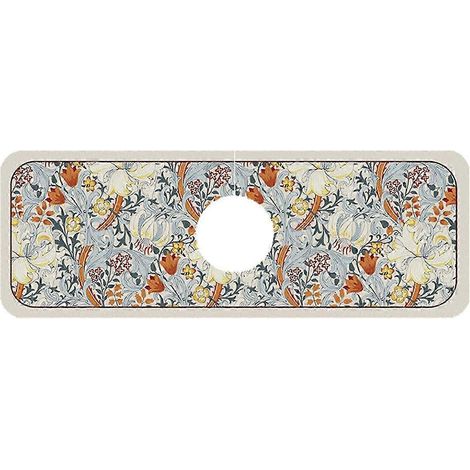 Tapis de protection anti-éclaboussures pour robinet, tapis d'égouttage durable de 14 cm x 38 cm avec dos en caoutchouc antidérapant, protection absorbante pour évier et comptoir, pour la maison et le 
