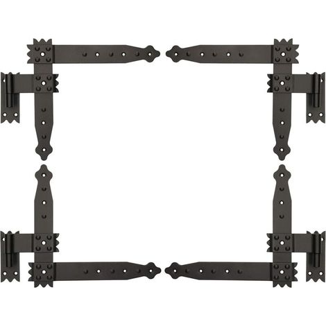 Kotarbau – Winkelband 250 x 230 mm – Schwarz pulverbeschichteter Stahl – Für Rollläden, Tore und Türen – Korrosionsbeständig – 4-Stift-Bremsscharnier (1/5)