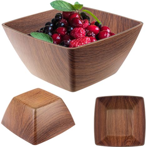 KADAX Salatschüssel aus Kunststoff, Snackschüssel, Quadratisch, 16 cm