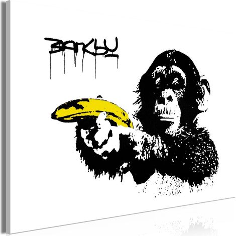 Tableau Banksy : Singe à la banane (1 partie) Wide - 120 x 80 cm (1/4)