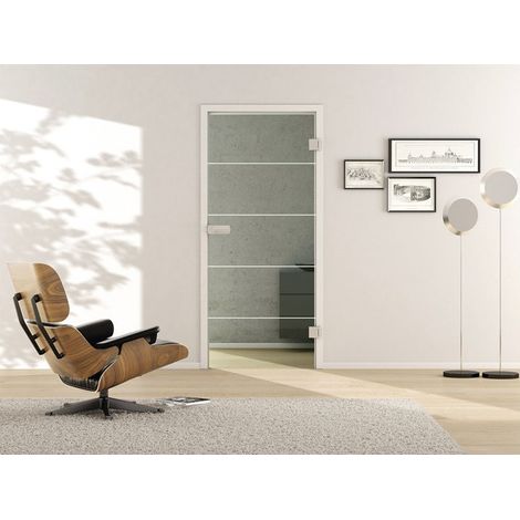 LINES anta in vetro H1972 mmxB959mm dritta trasparente Lama opaca Studio / Office PROMAT