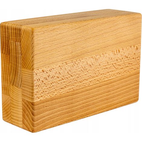 Cubo de madera aceitada para yoga y pilates, 23x15x7,5 cm, XL, madera de haya premium. (1/5)