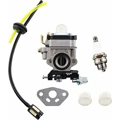 Ulisem – Carburateur 11mm avec filtre à essence et bougie d'allumage – Compatible débroussailleuses AL-KO BC410 BC4535 BC4125 – Moteur 22cc à 36cc