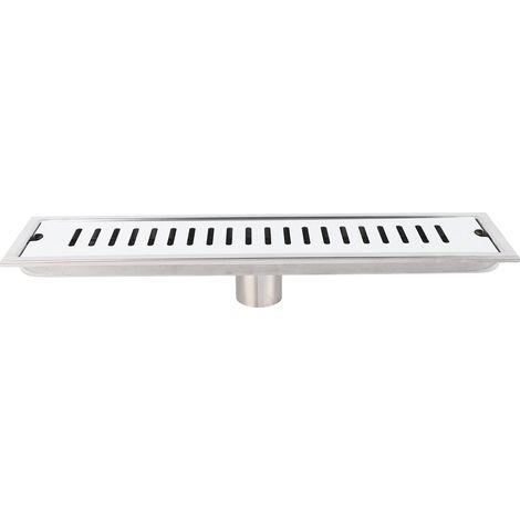 Évacuation de Sol Linéaire pour Salle de Bain 40 cm en Acier Inoxydable 304, Grille Amovible pour Douche et Plancher Rectangulaire (1/5)