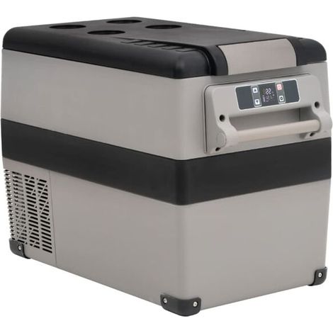 Boîte isotherme avec poignée, noire et grise, 35 litres, fabriquée en PP et PE. (1/5)