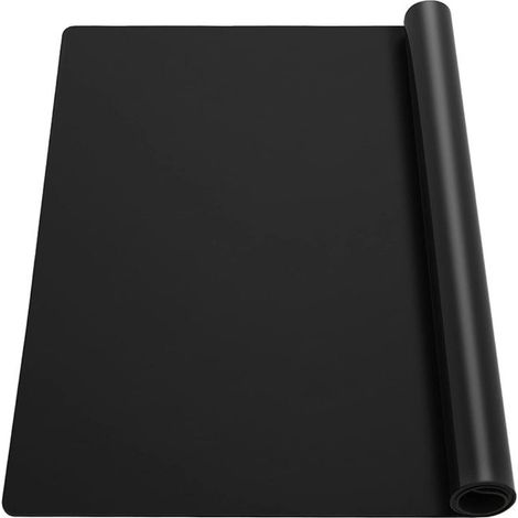 Extra große Silikonmatte 60 x 40 cm, 1,5 mm rutschfeste Silikon-Tischmatte – hitzebeständig – für DIY, Malen, Harzarbeiten, Nähen (60 x 40 cm, Schwarz) (1/5)