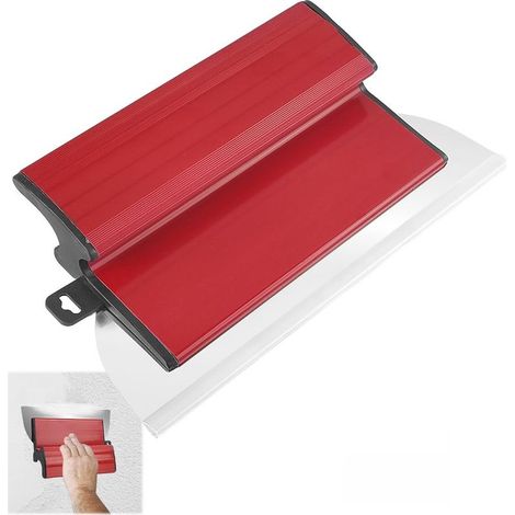 Lame à enduire 25 cm, Couteau à enduire double face, Lisse & Doux, Adaptée au mastic, au béton et aux travaux d'enduction murale, (rouge) OUYLAF (1/5)