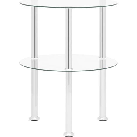 Maison Exclusive - Beistelltisch mit 2 Ablagen Transparent 38 cm (1/5)
