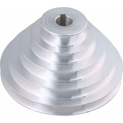 Poulie en aluminium 5 niveaux - 19 mm de diamètre intérieur, 54 à 150 mm de diamètre extérieur, 12,7 mm de largeur - pour courroie de distribution trapézoïdale type A (1/5)
