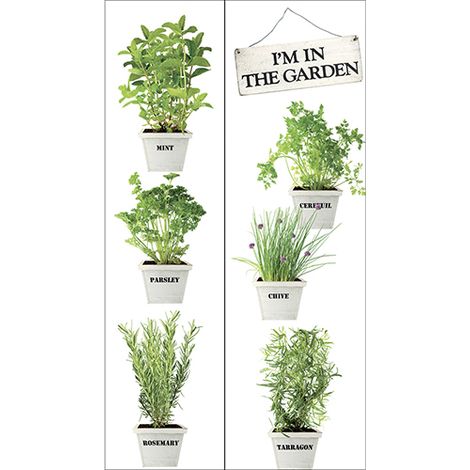 Sticker réfrigérateur et lave vaisselle, herbes du jardin aromatiques naturelles cuisine maison déco, 180 cm X 100 cm (1/4)