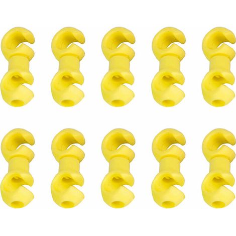 Set di 10 fermacavi girevoli per mountain bike, con ganci, per deragliatori, freni e comandi cambio. Modello: giallo. - AquaForge (1/5)