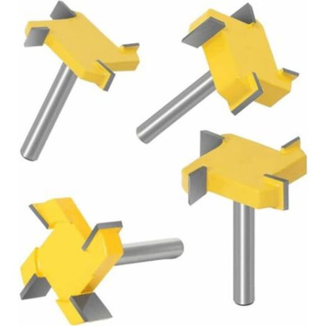 Jeu de 4 fers de rabot QttvbTna, lames en acier carbone, revêtement téflon, épaisseur 8 mm, couleur jaune argenté, pour travaux de menuiserie précise (1/5)