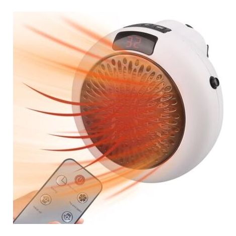 Radiateur soufflant mural 400W céramique PTC avec télécommande, chauffage électrique silencieux pour salle de bain et chambre jusqu'à 20 m² (1/5)