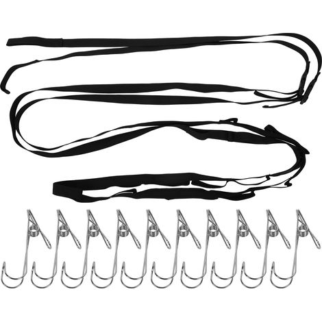 Porte-boucles de pique-nique 19 pièces avec mousquetons réglables pour rangement de camping (1/5)