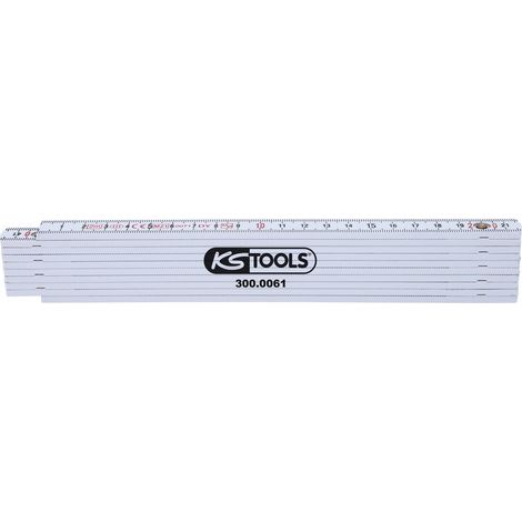 KS Tools Kunststoff-Gliedermaßstab, weiß, 2m (1/4)