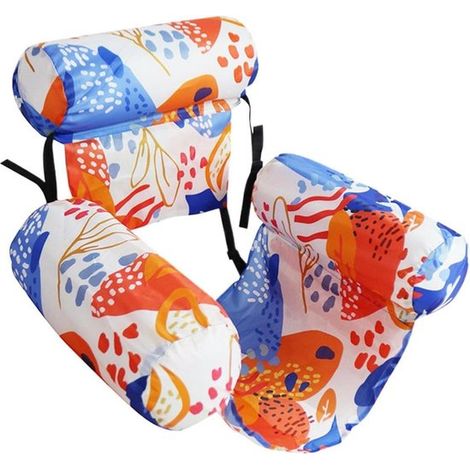 Matelas gonflable/île flottante pour se détendre sur l'eau. Sangles réglables. 90 x 40 cm. Orange. (1/5)