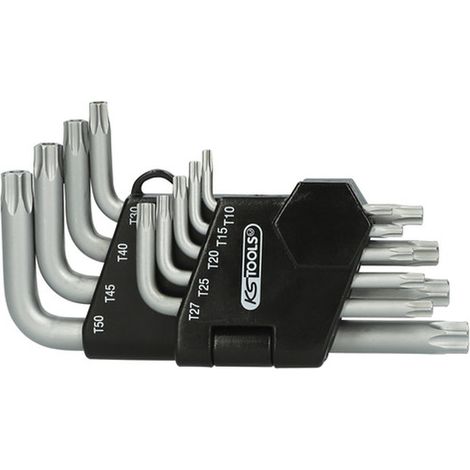 KS Tools - Jeu de 9 clés mâles TORX® percé courtes - 151.2260 (1/2)